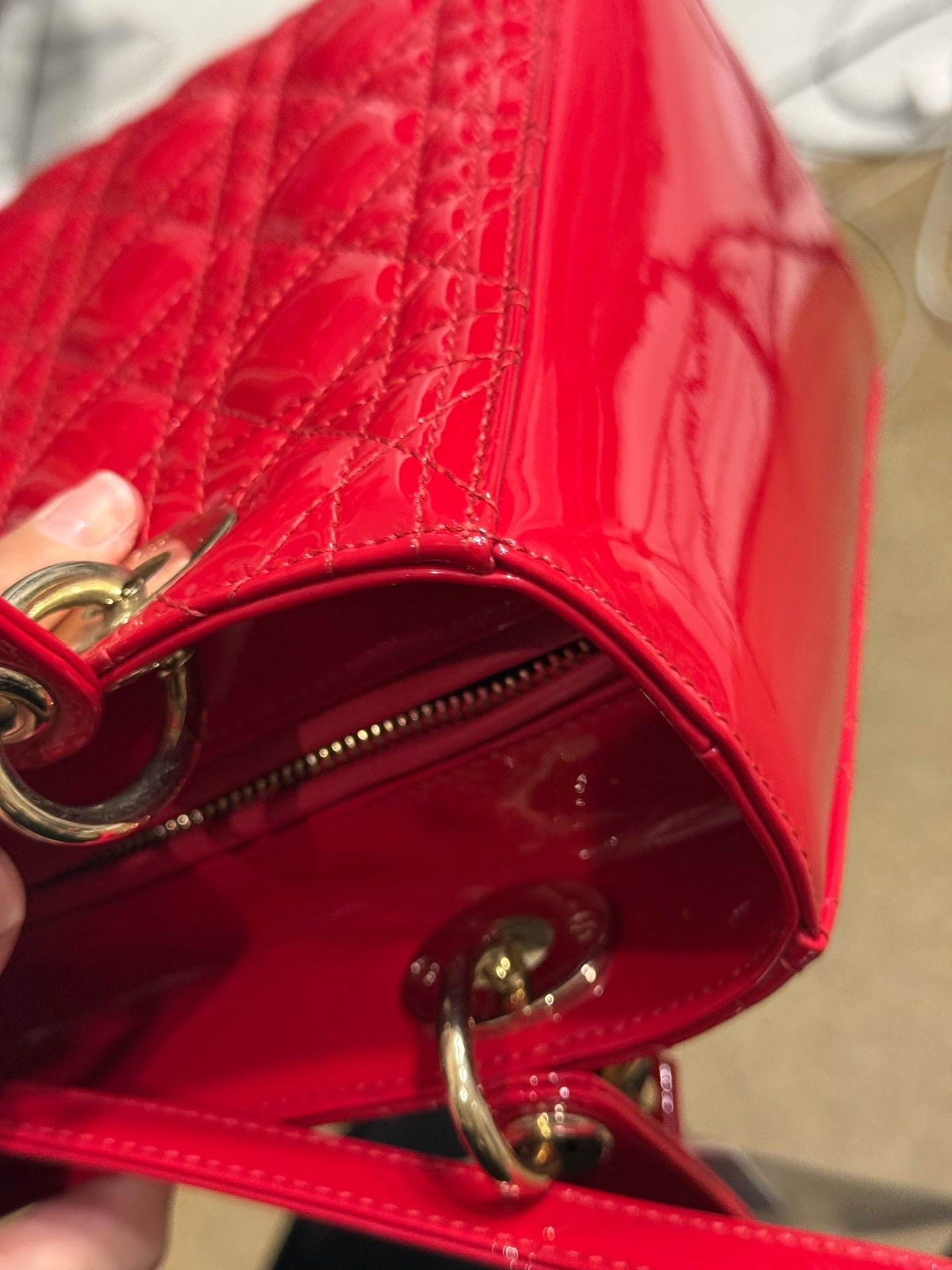 Dior - Lady Dior - Patent leather - Red - (Medium)