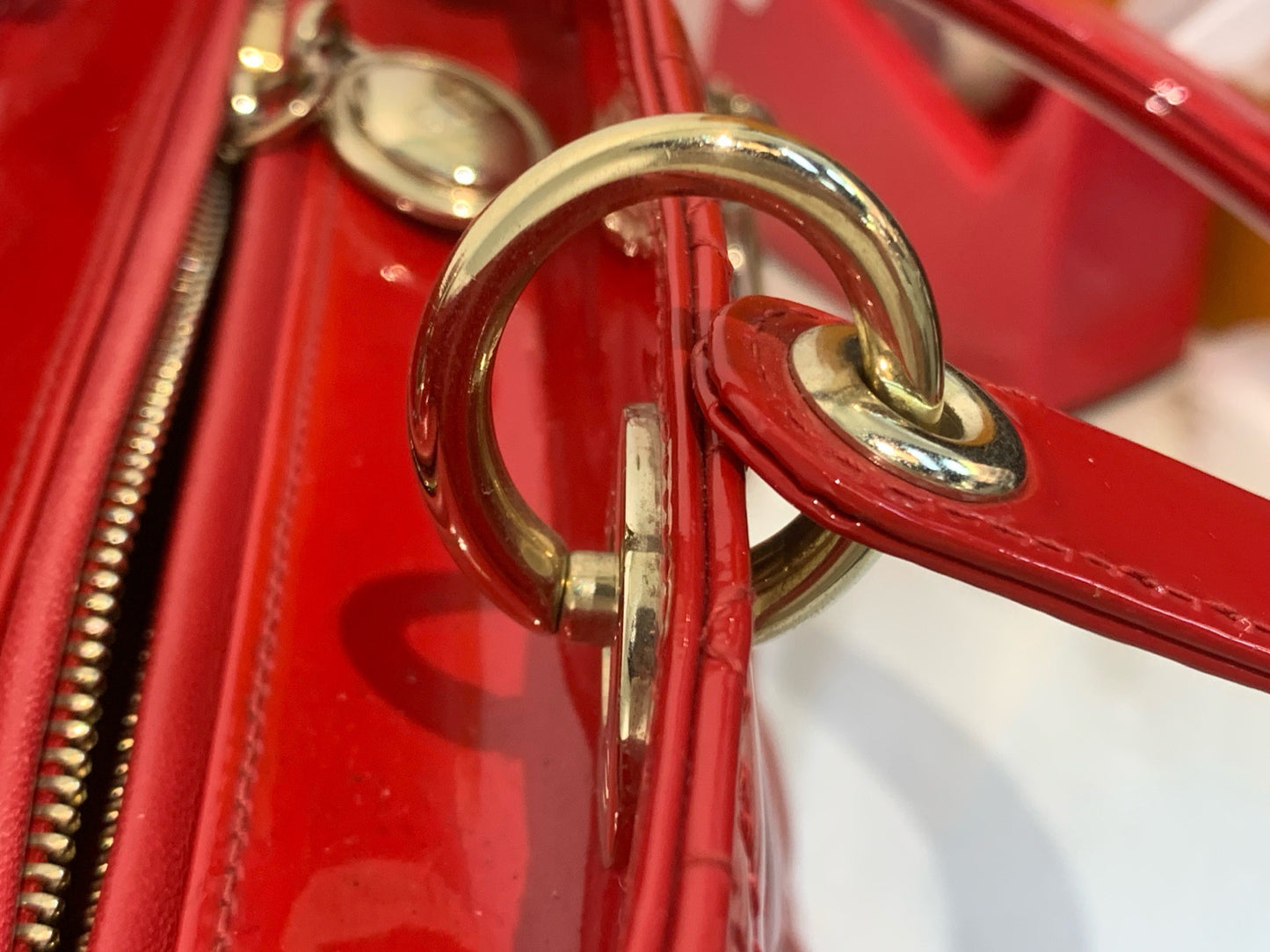 Dior - Lady Dior - Patent leather - Red - (medium)