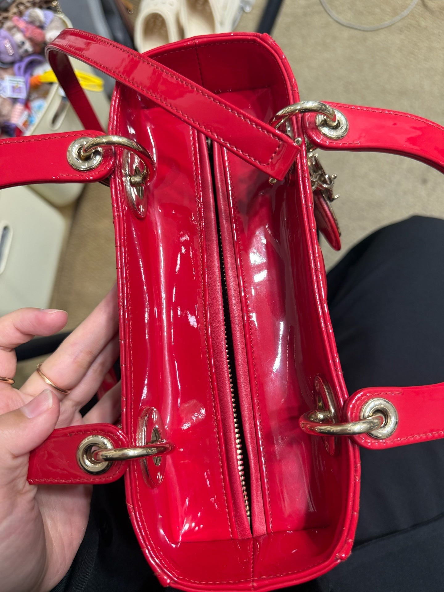 Dior - Lady Dior - Patent leather - Red - (Medium)