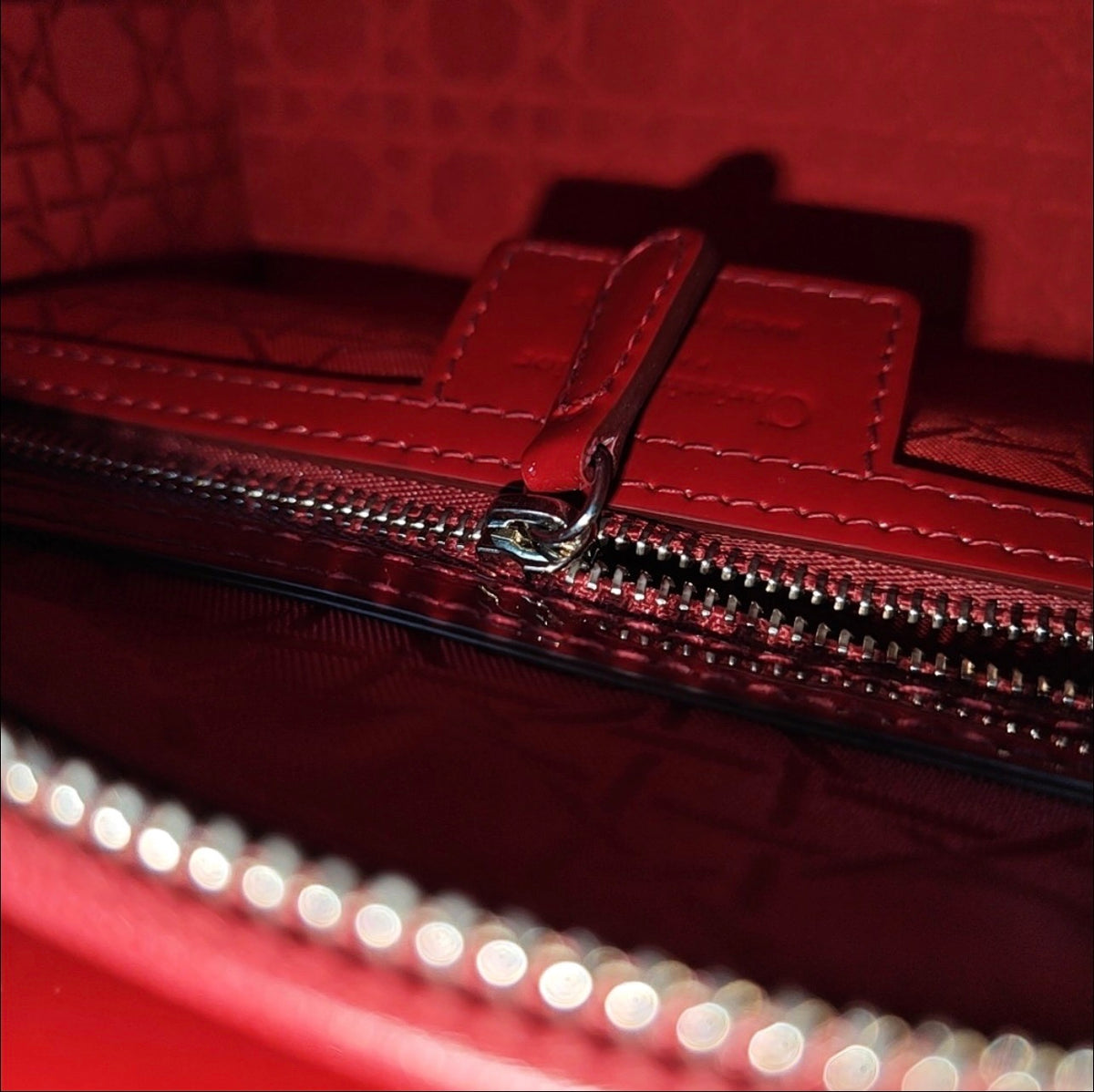 Dior - Lady Dior - Patent leather - Red - (Medium)