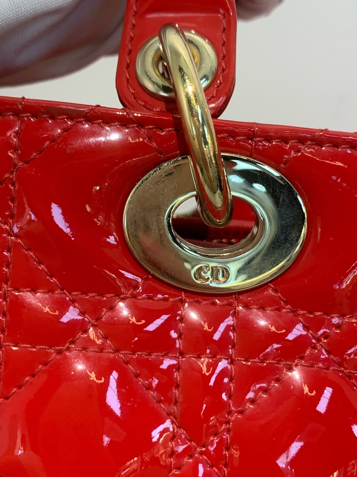 Dior - Lady Dior - Patent leather - Red - (medium)