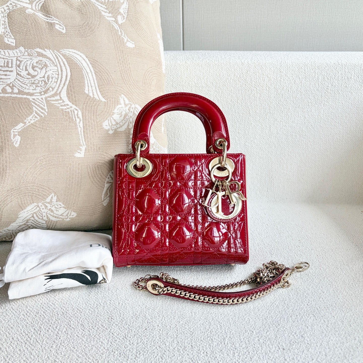 Dior - Lady Dior - Patent leather - Red - (mini)