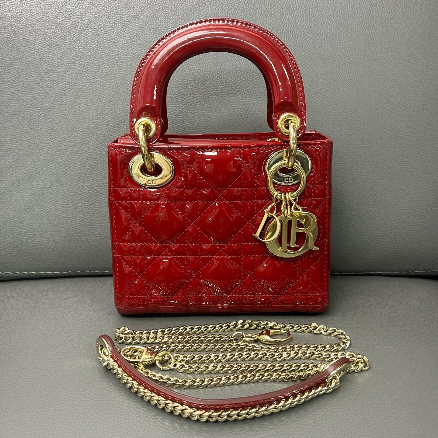 Dior - Lady Dior - Patent leather - Red - (mini)