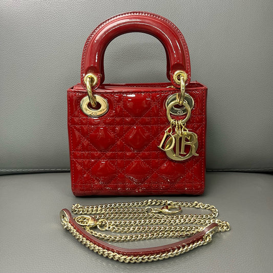 Dior - Lady Dior - Patent leather - Red - (mini)