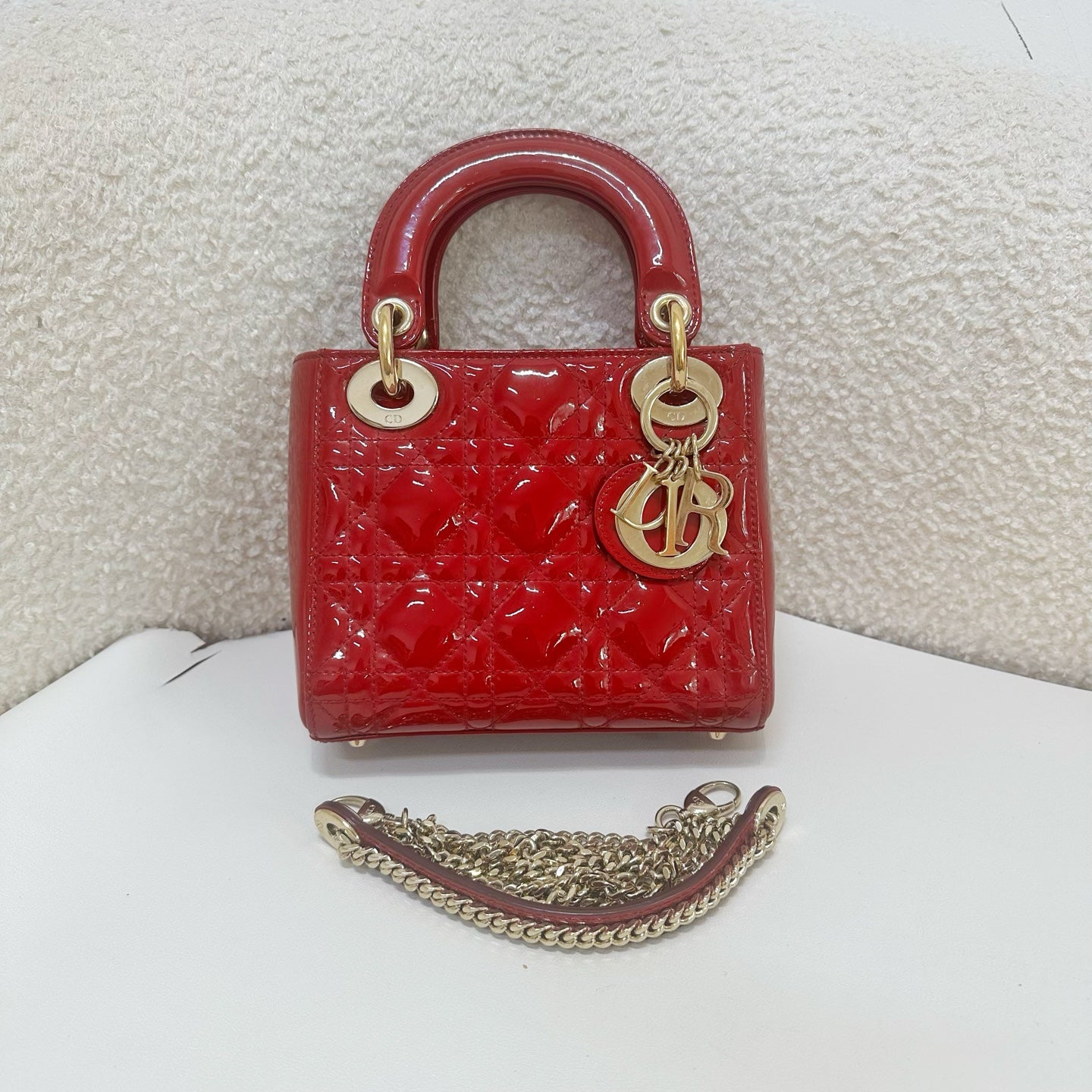 Dior - Lady Dior - Patent leather - Red - (mini)
