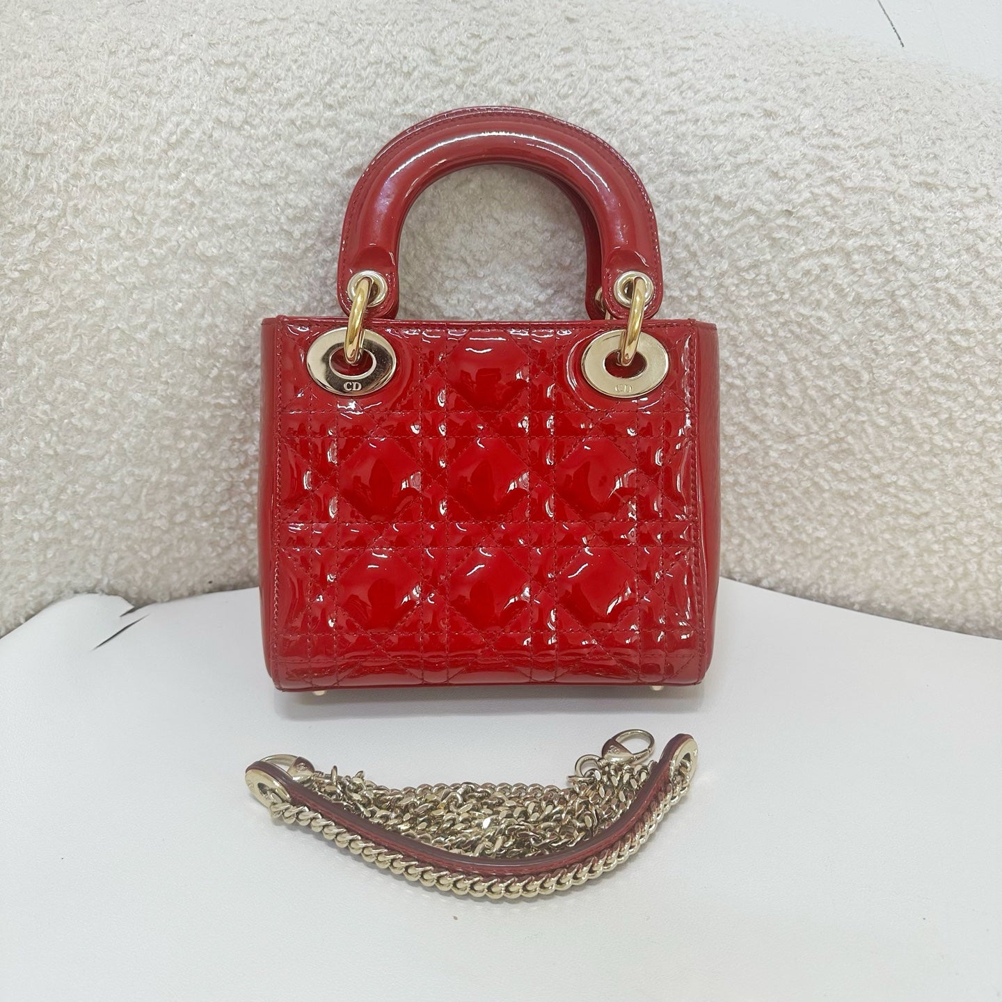Dior - Lady Dior - Patent leather - Red - (mini)
