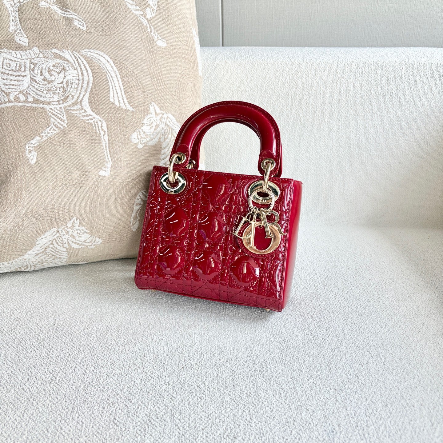 Dior - Lady Dior - Patent leather - Red - (mini)