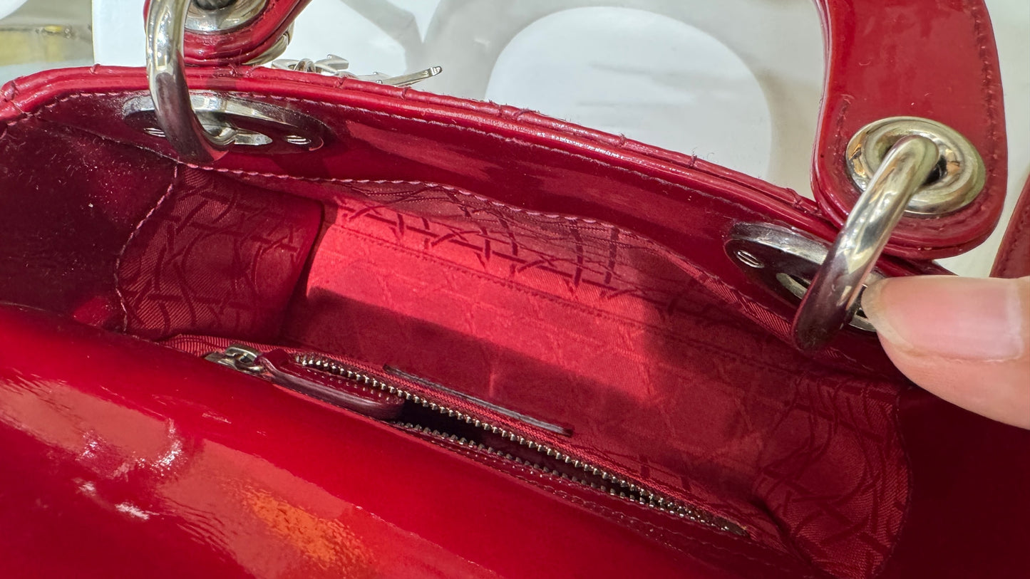 Dior - Lady Dior - Patent leather - Red - (mini)