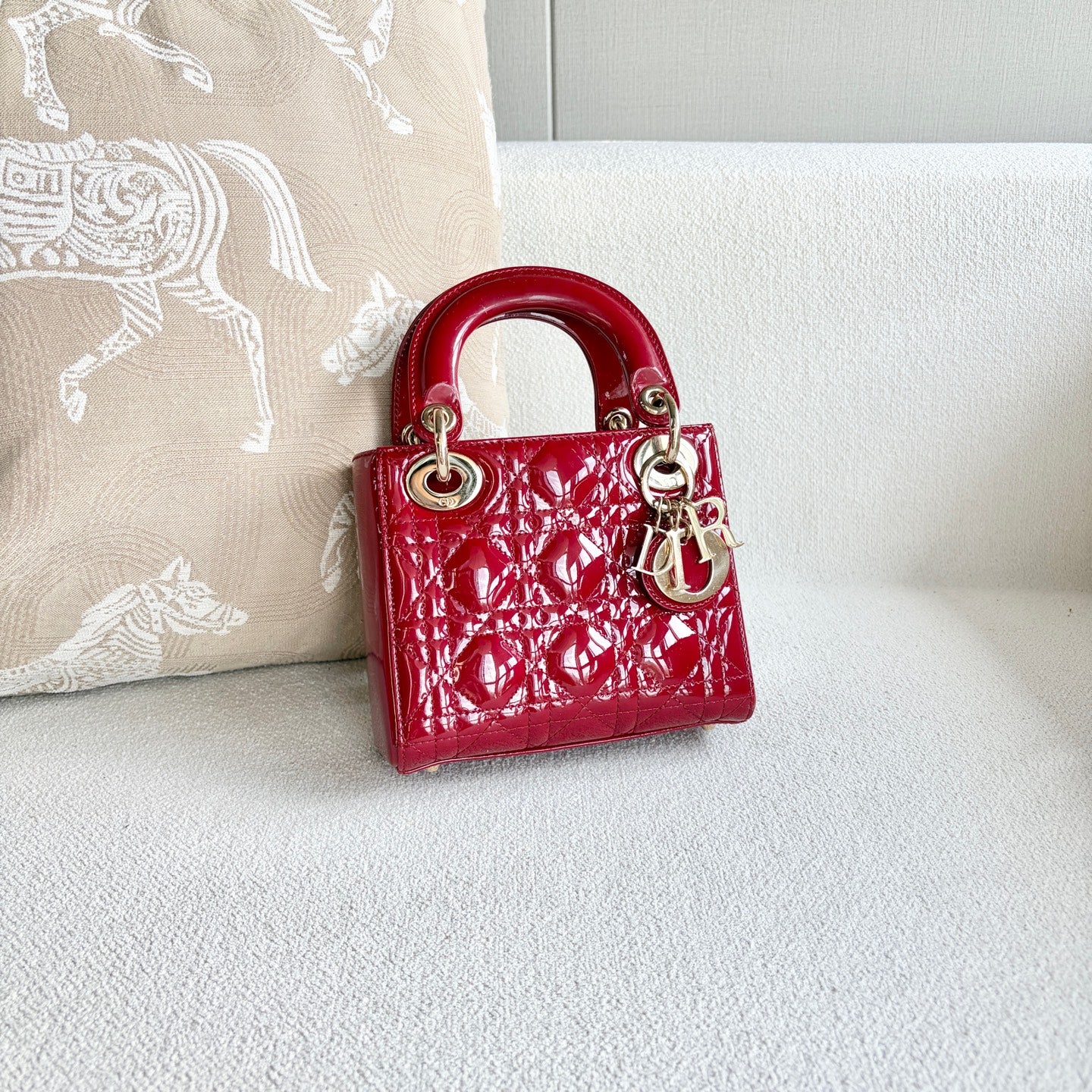 Dior - Lady Dior - Patent leather - Red - (mini)