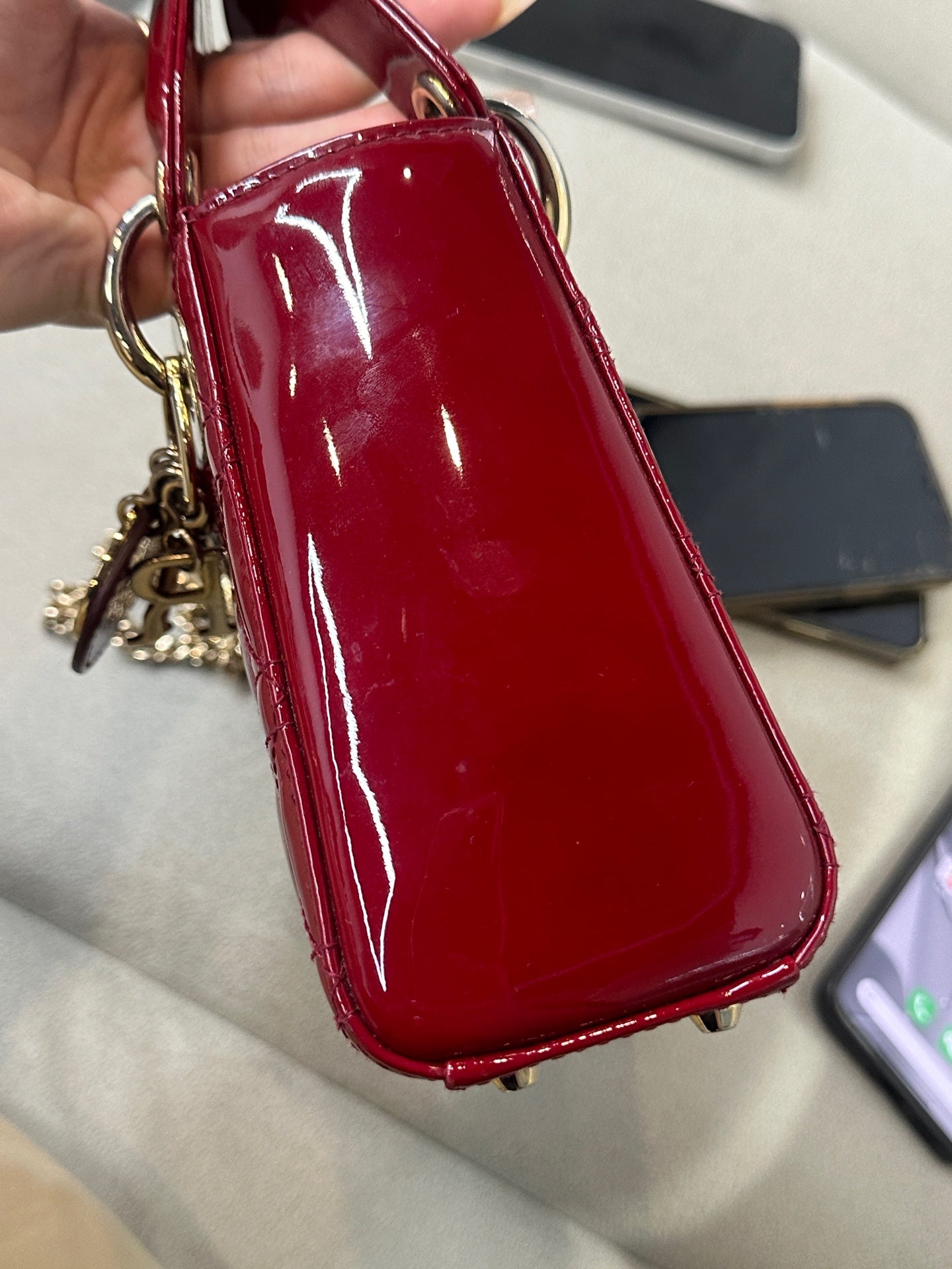Dior - Lady Dior - Patent leather - Red - (mini)