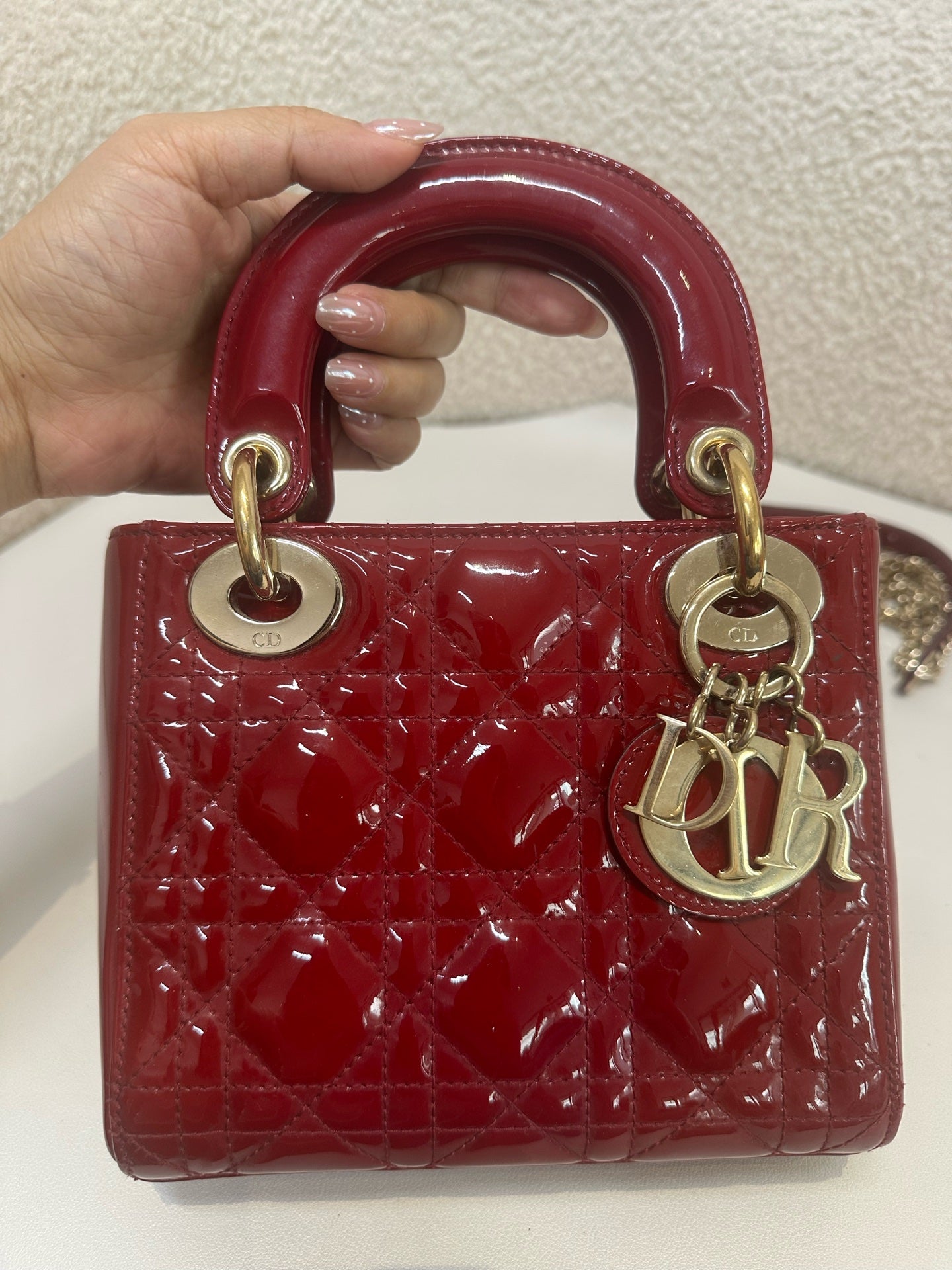 Dior - Lady Dior - Patent leather - Red - (mini)