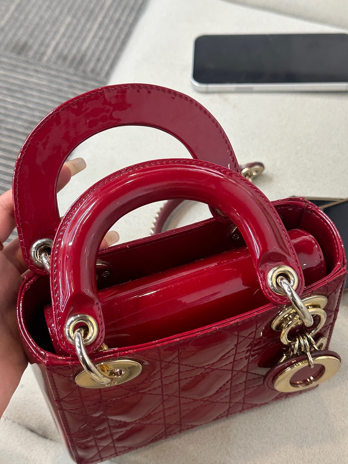 Dior - Lady Dior - Patent leather - Red - (mini)