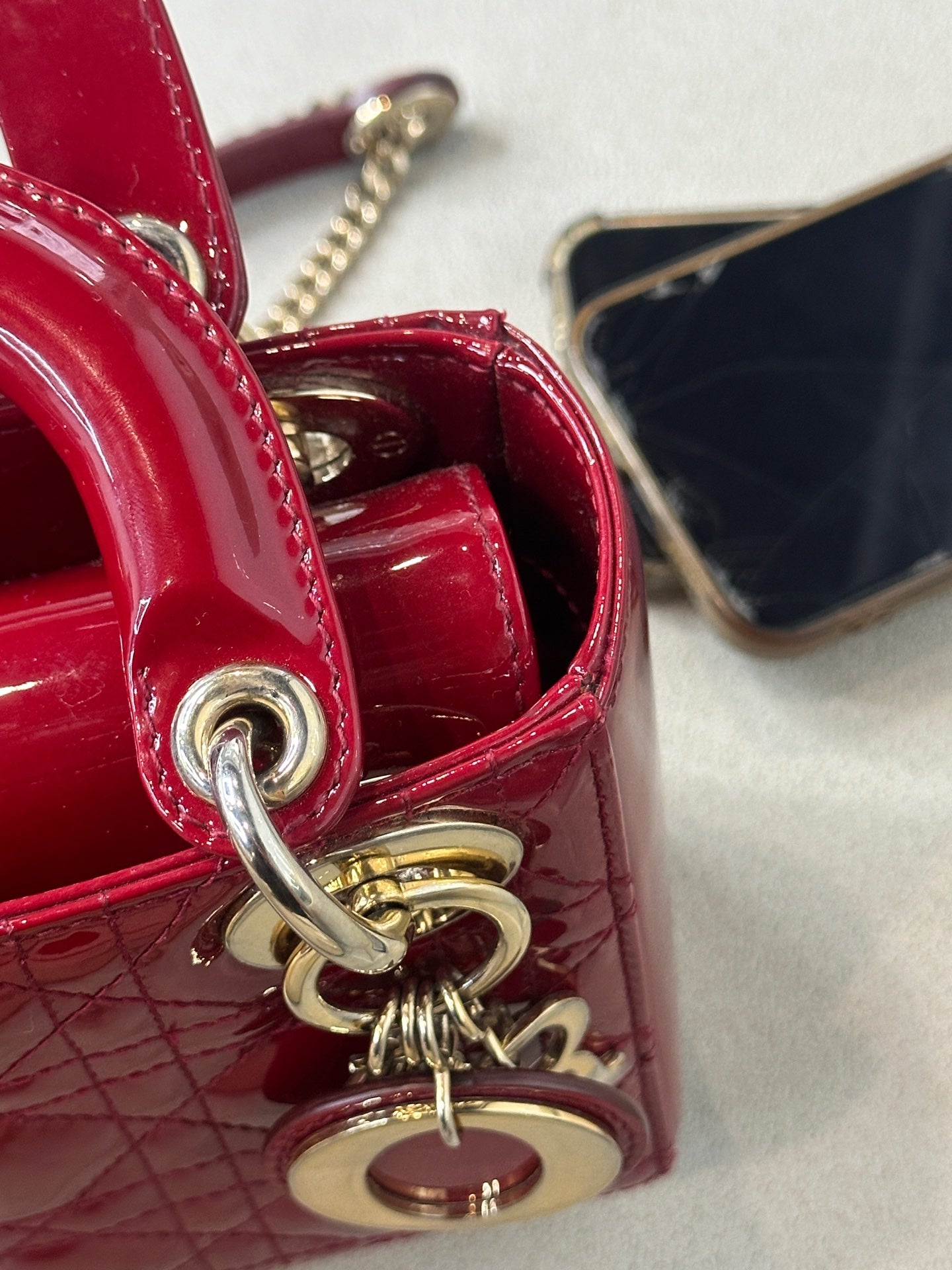 Dior - Lady Dior - Patent leather - Red - (mini)