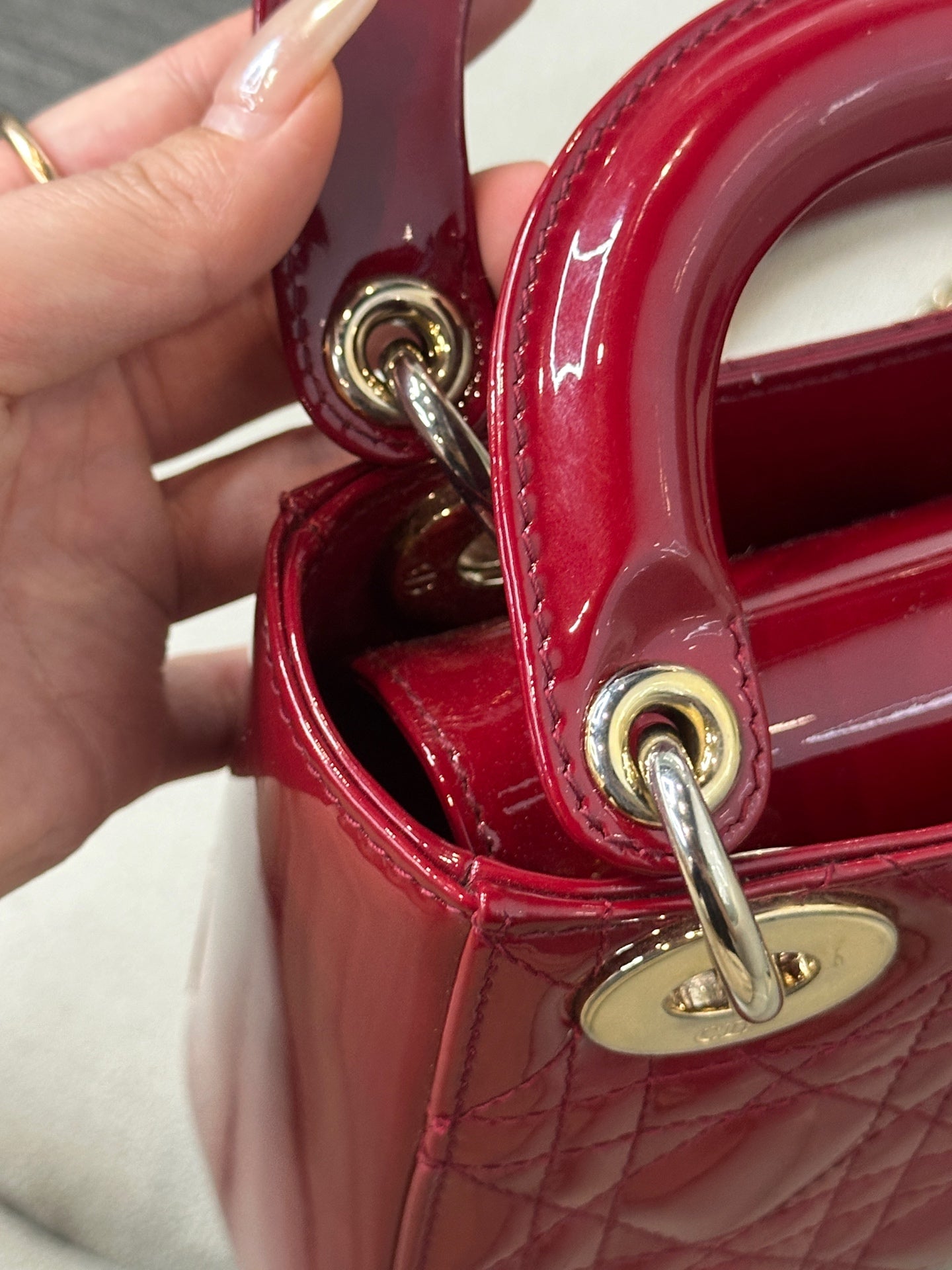 Dior - Lady Dior - Patent leather - Red - (mini)