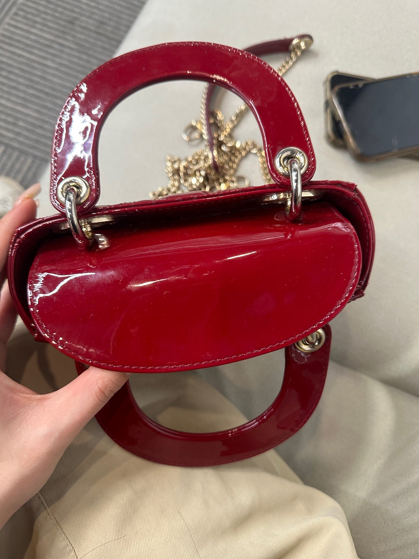 Dior - Lady Dior - Patent leather - Red - (mini)