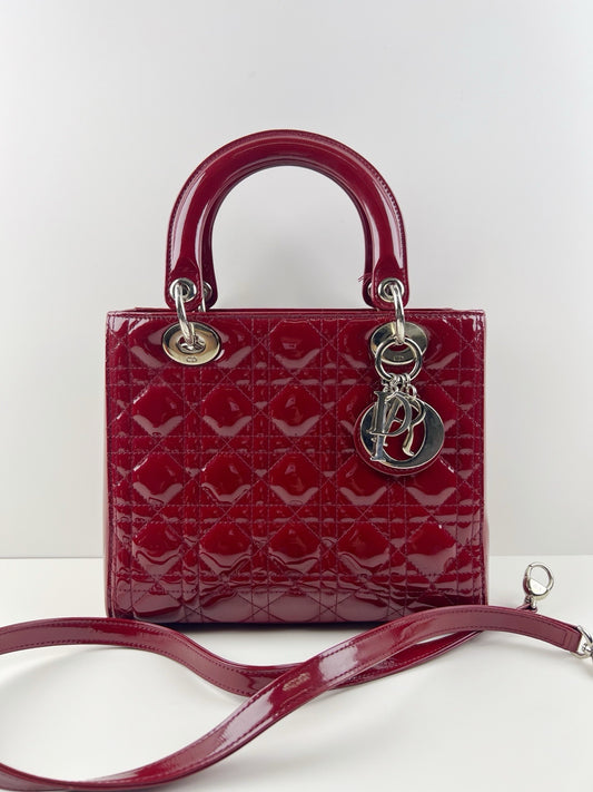 Dior - Lady Dior - Patent leather - Red - (small)