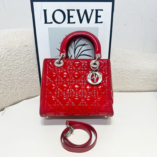 Dior - Lady Dior - Patent leather - Red - (Small)