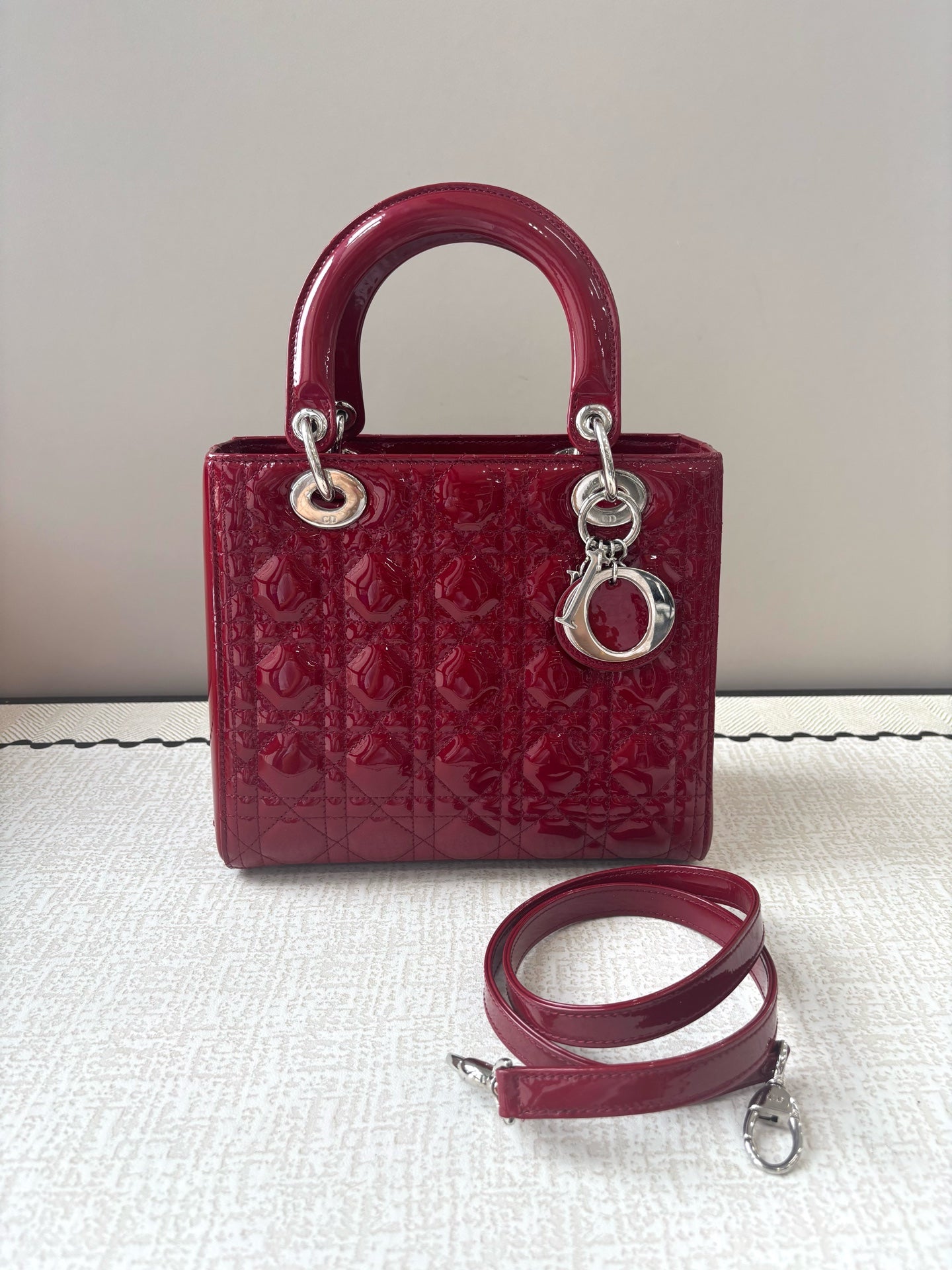 Dior - Lady Dior - Patent leather - Red - (Small)