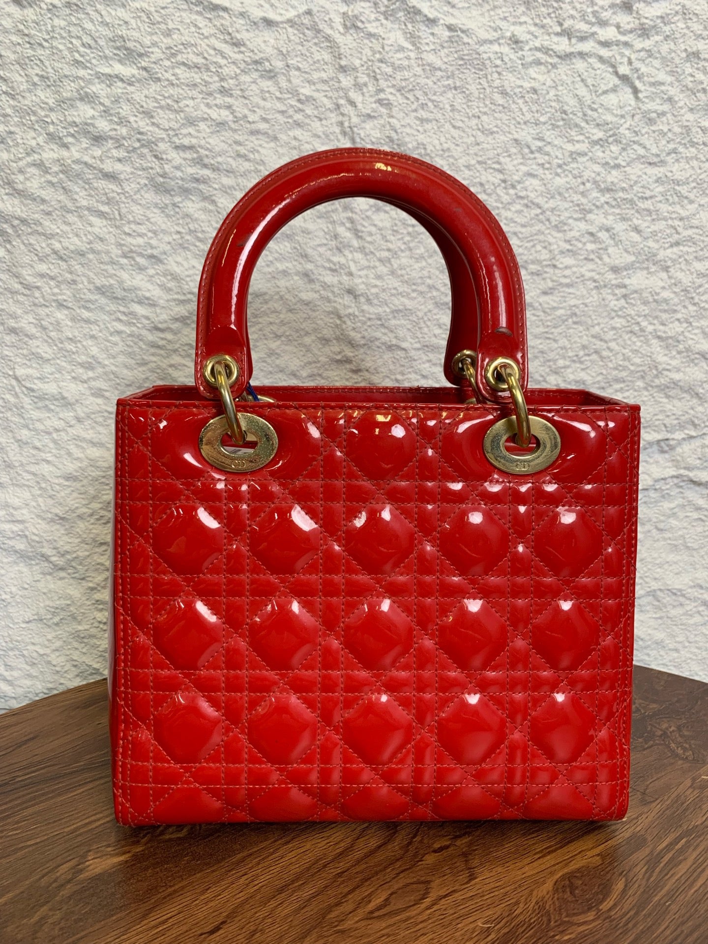 Dior - Lady Dior - Patent leather - Red - (small)