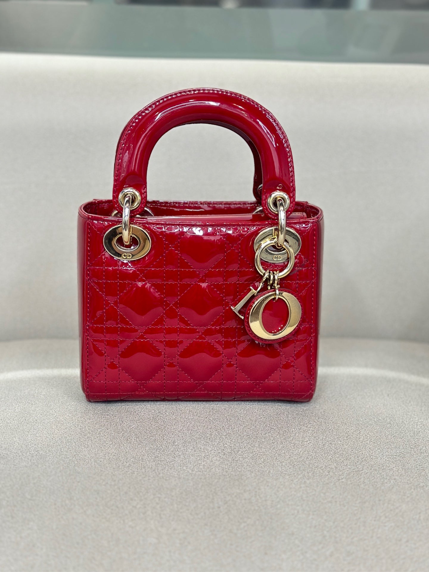 Dior - Lady Dior - Patent leather - Red - (small)