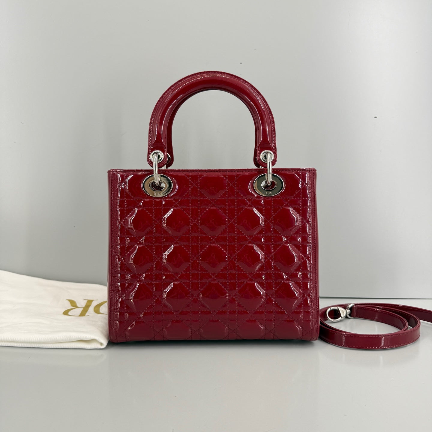 Dior - Lady Dior - Patent leather - Red - (small)