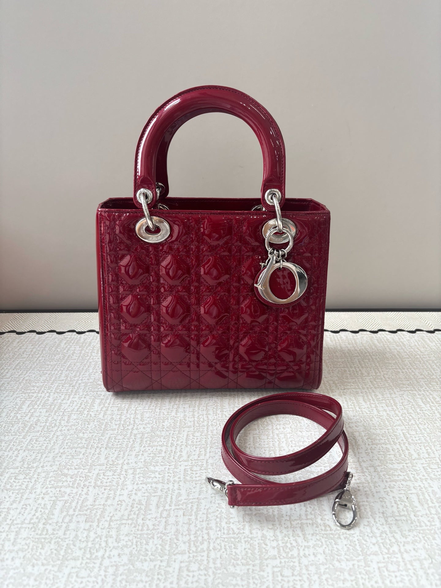 Dior - Lady Dior - Patent leather - Red - (Small)