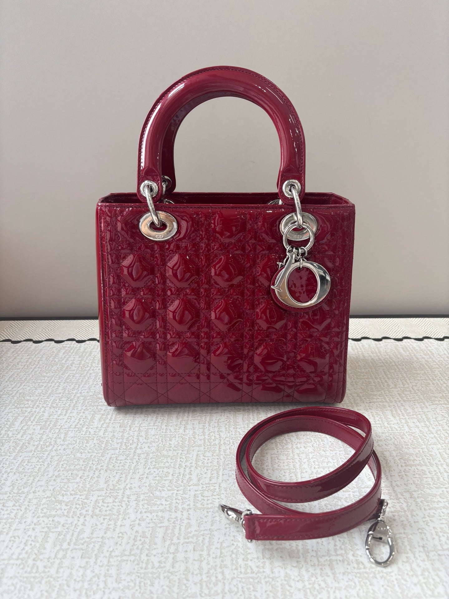Dior - Lady Dior - Patent leather - Red - (Small)