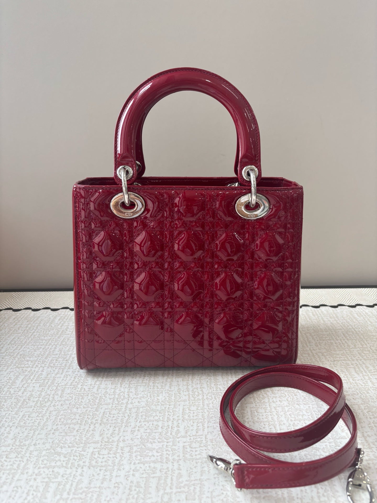 Dior - Lady Dior - Patent leather - Red - (Small)