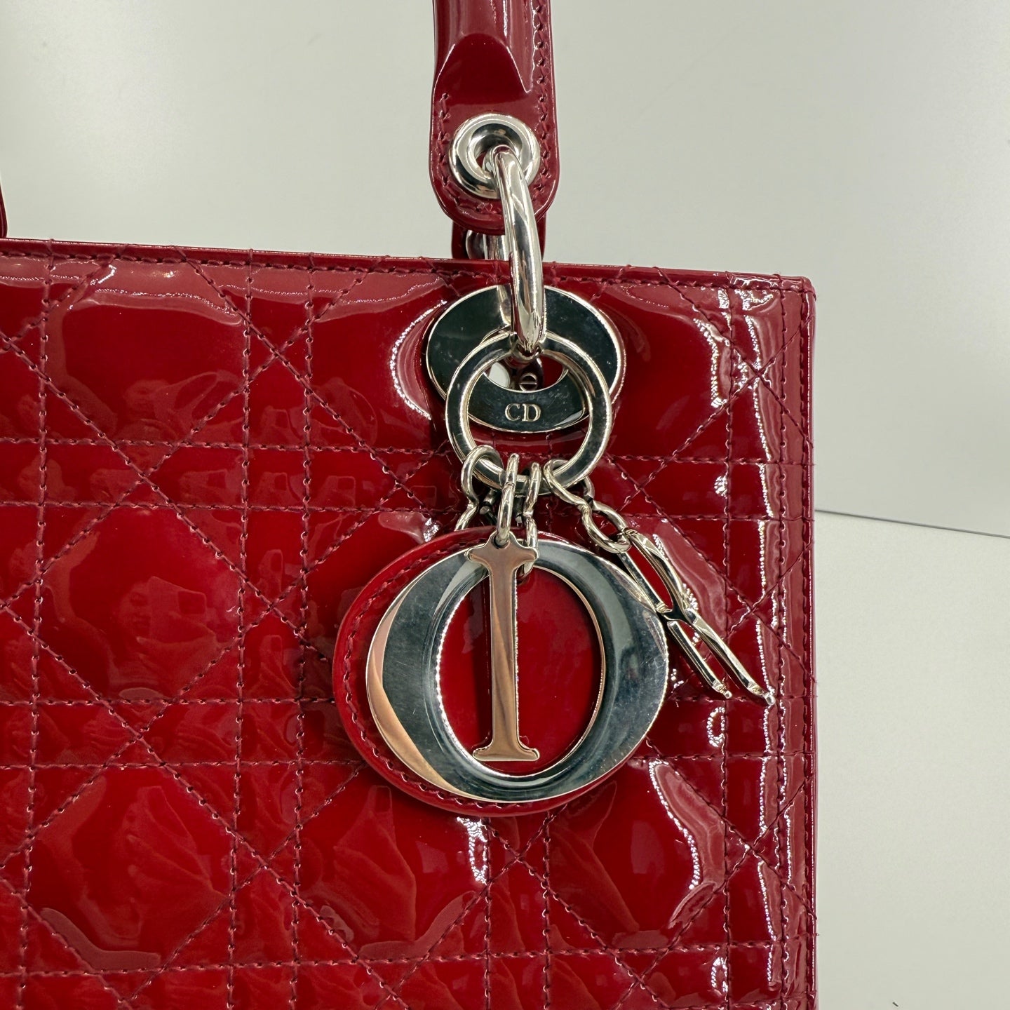 Dior - Lady Dior - Patent leather - Red - (small)