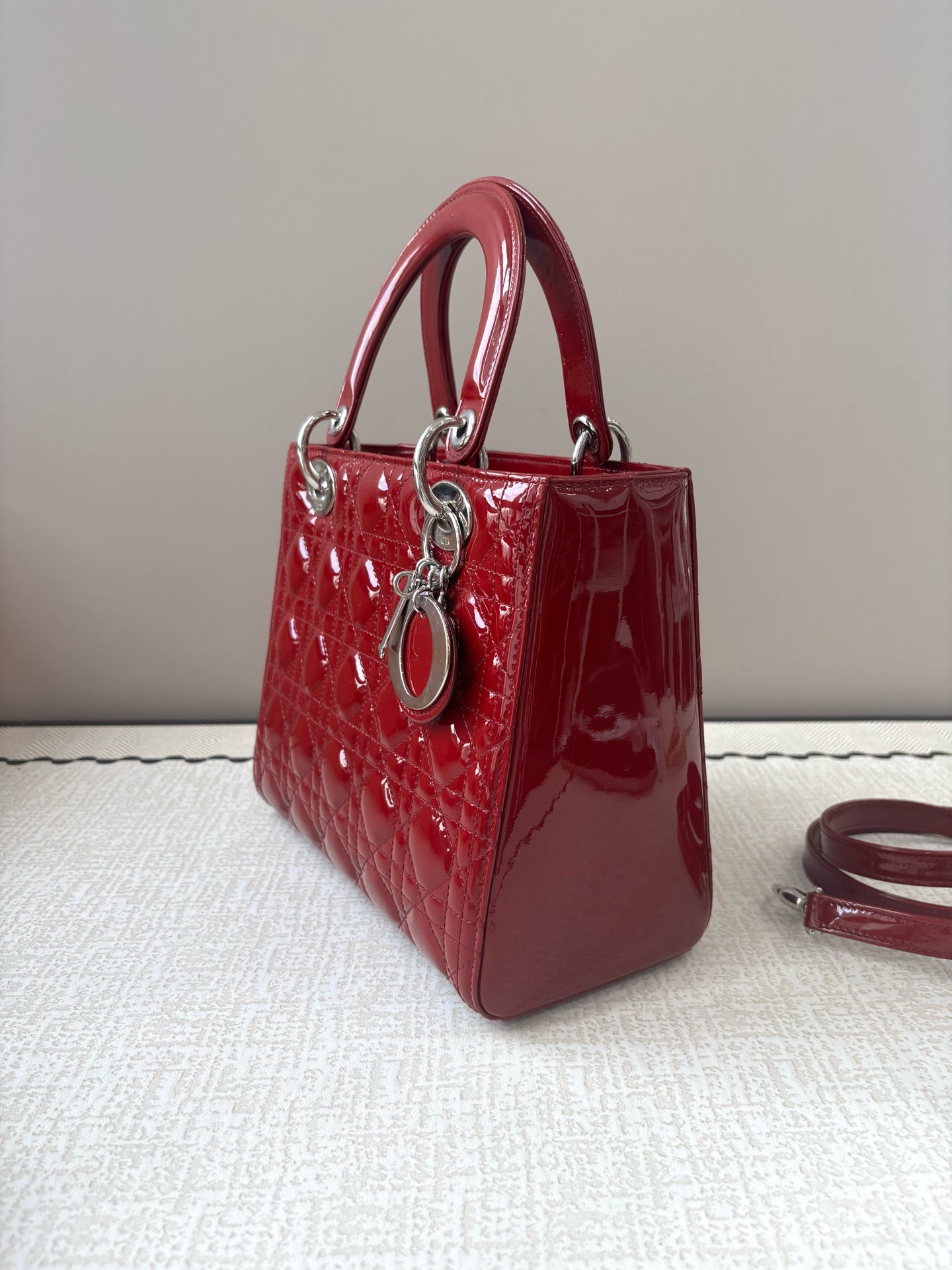 Dior - Lady Dior - Patent leather - Red - (Small)