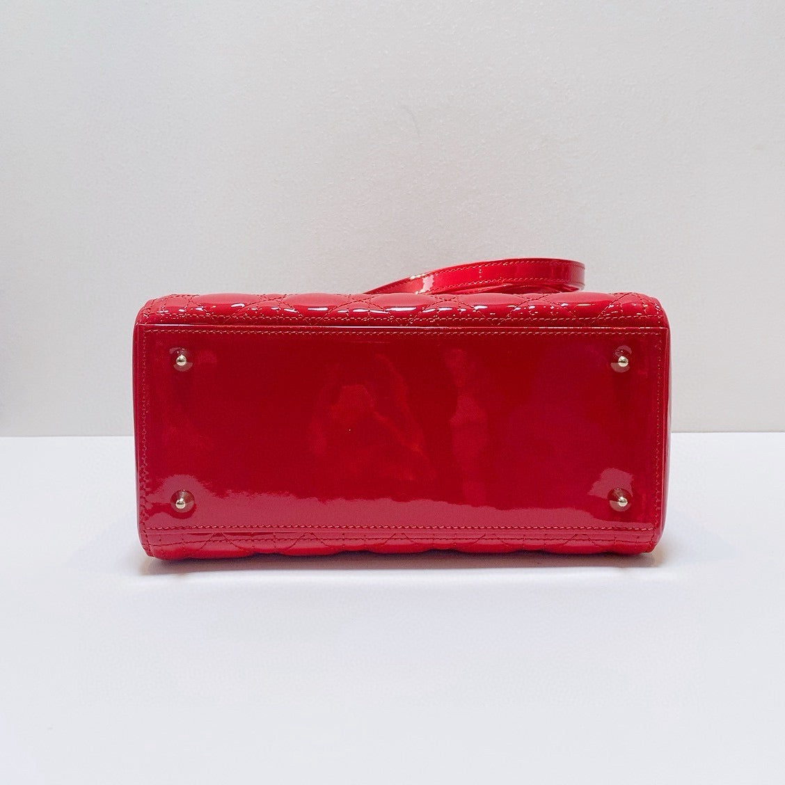 Dior - Lady Dior - Patent leather - Red with Gold-Tone Hardware - (medium)