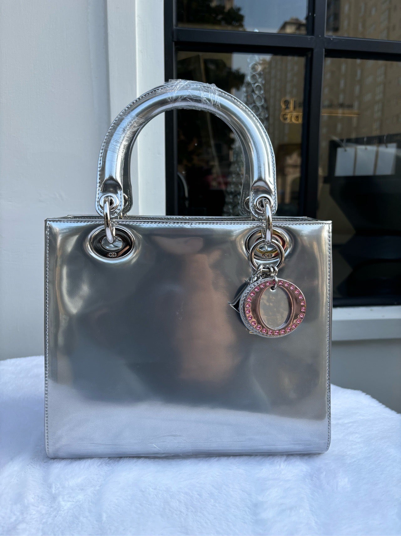 Dior - Lady Dior - Patent leather - Silver - (medium)