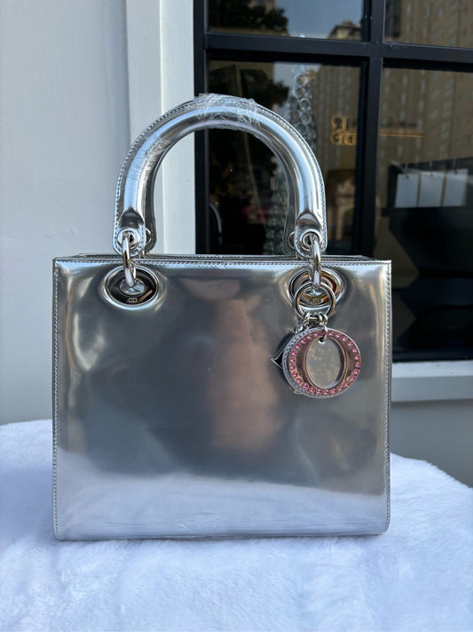 Dior - Lady Dior - Patent leather - Silver - (medium)