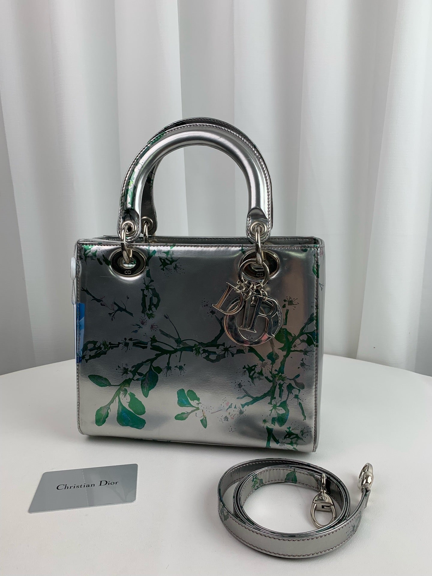 Dior - Lady Dior - Patent leather - Silver - (Medium)