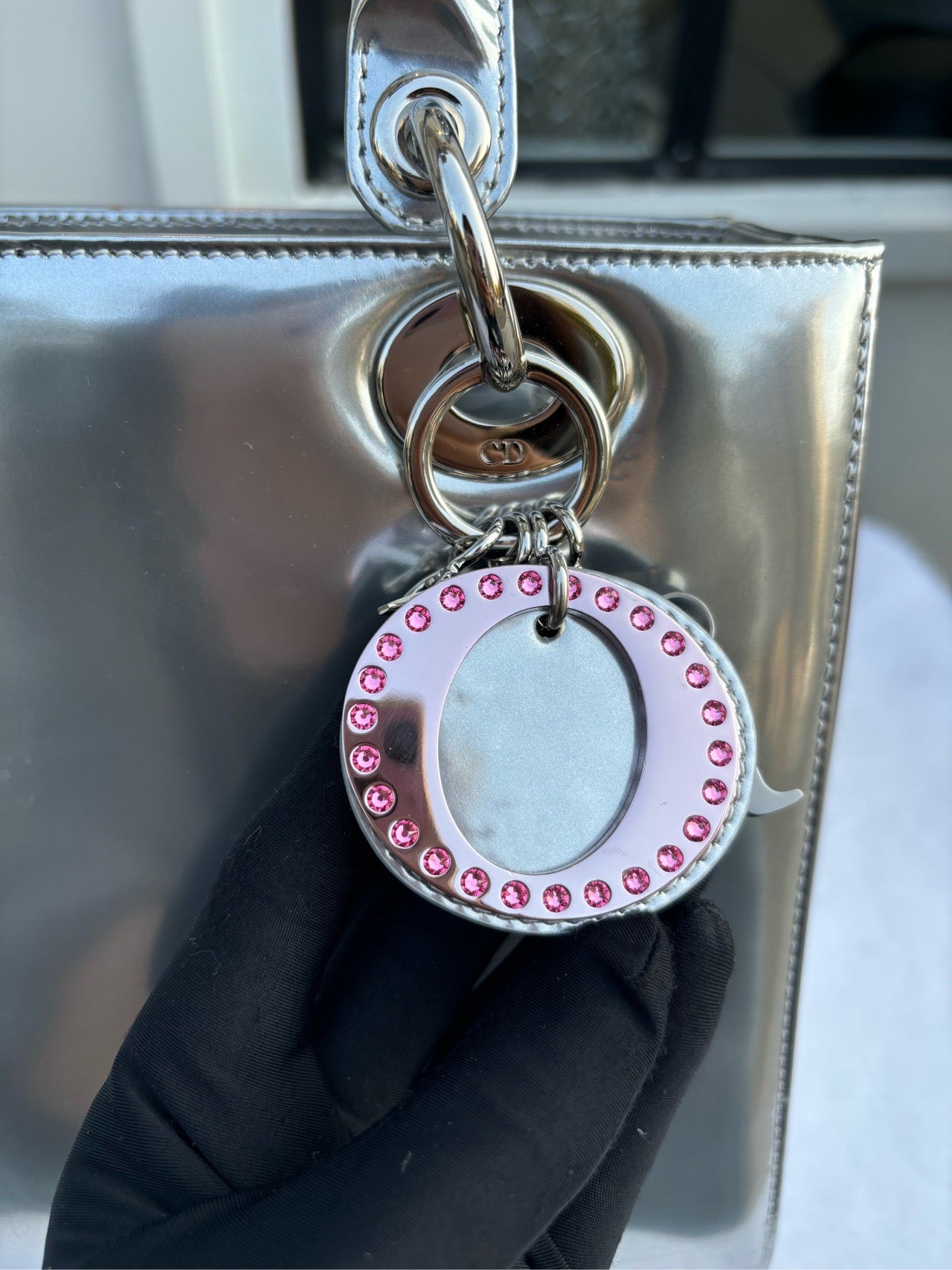 Dior - Lady Dior - Patent leather - Silver - (medium)