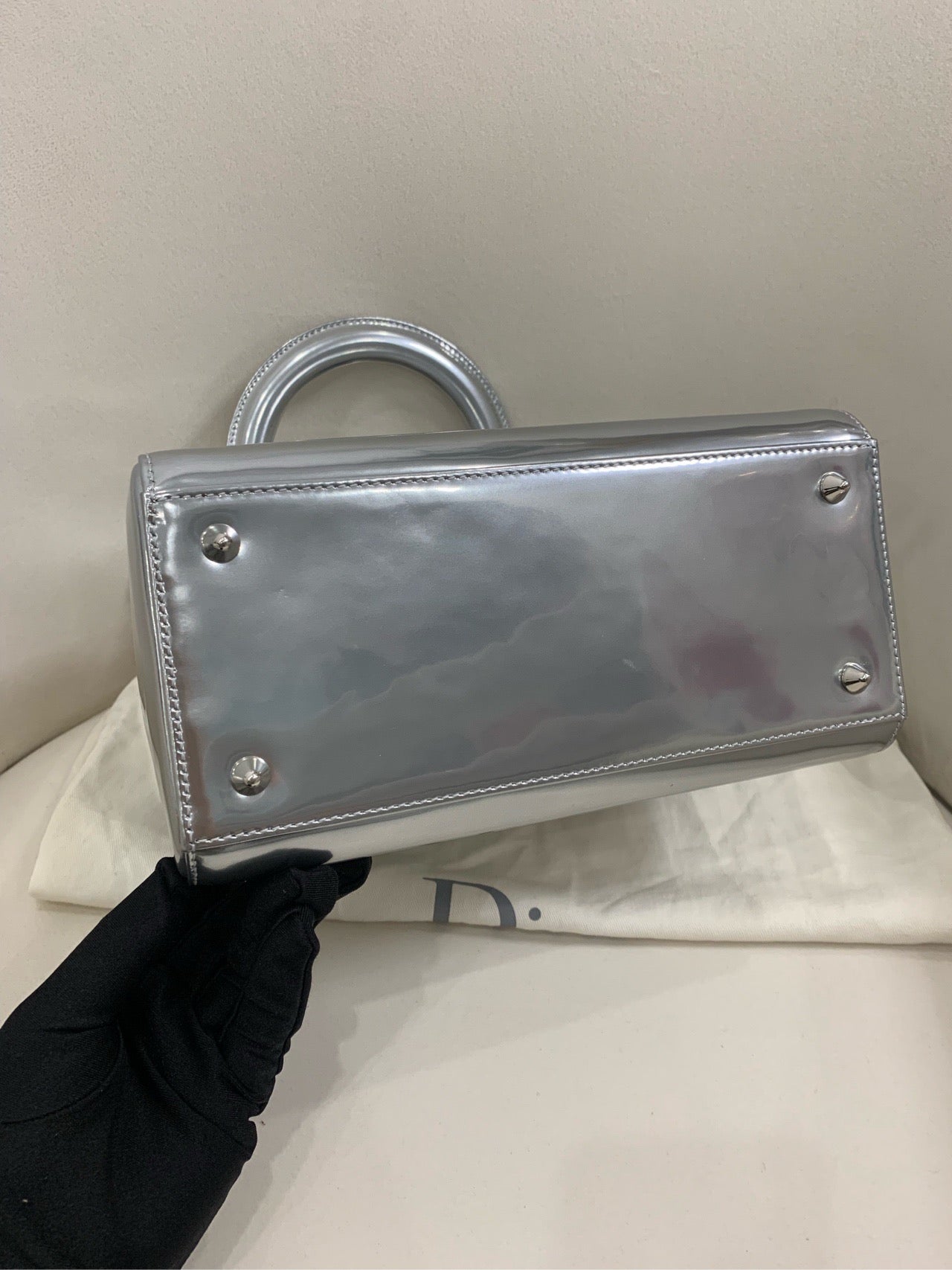 Dior - Lady Dior - Patent leather - Silver - (medium)