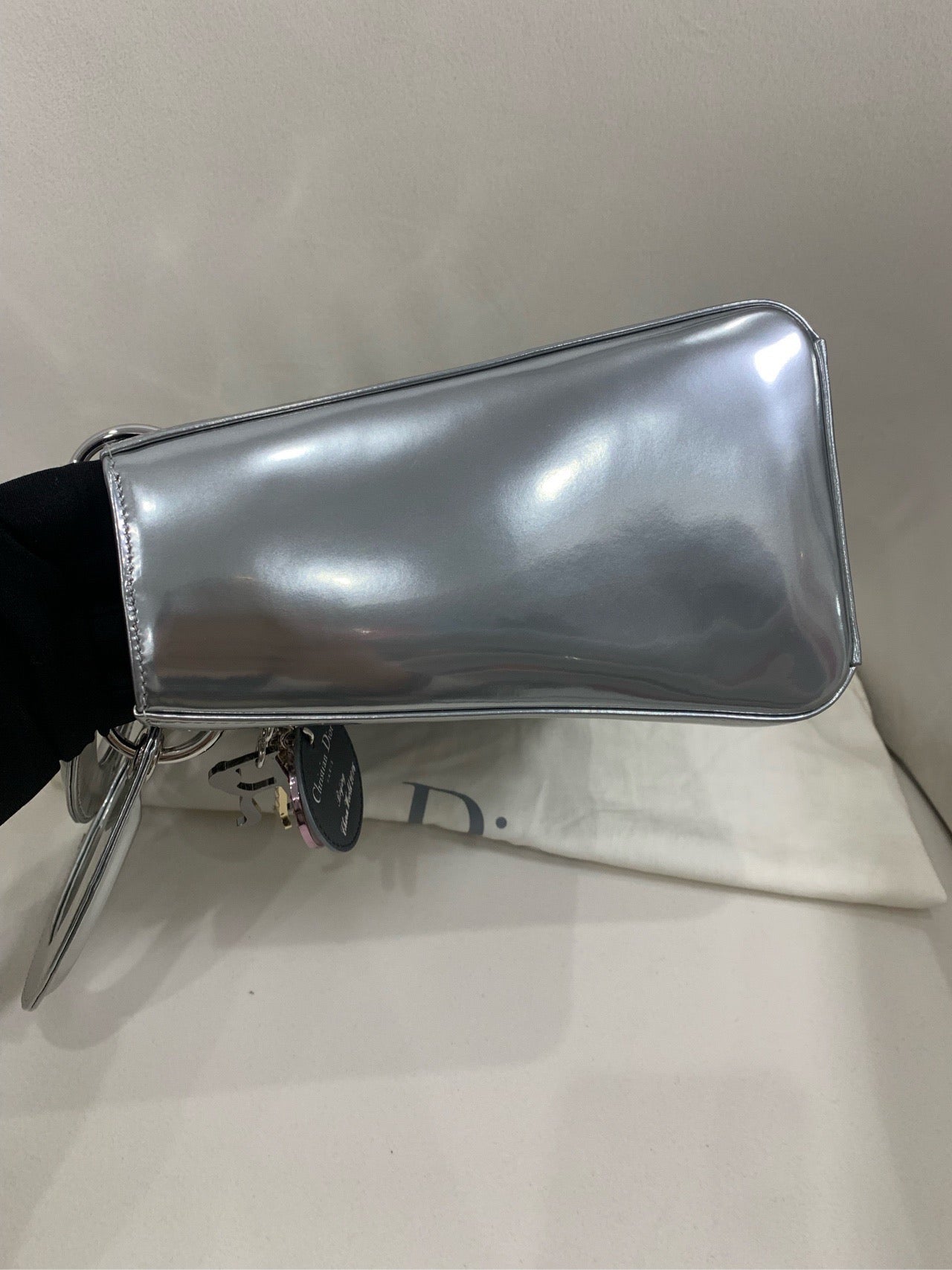 Dior - Lady Dior - Patent leather - Silver - (medium)