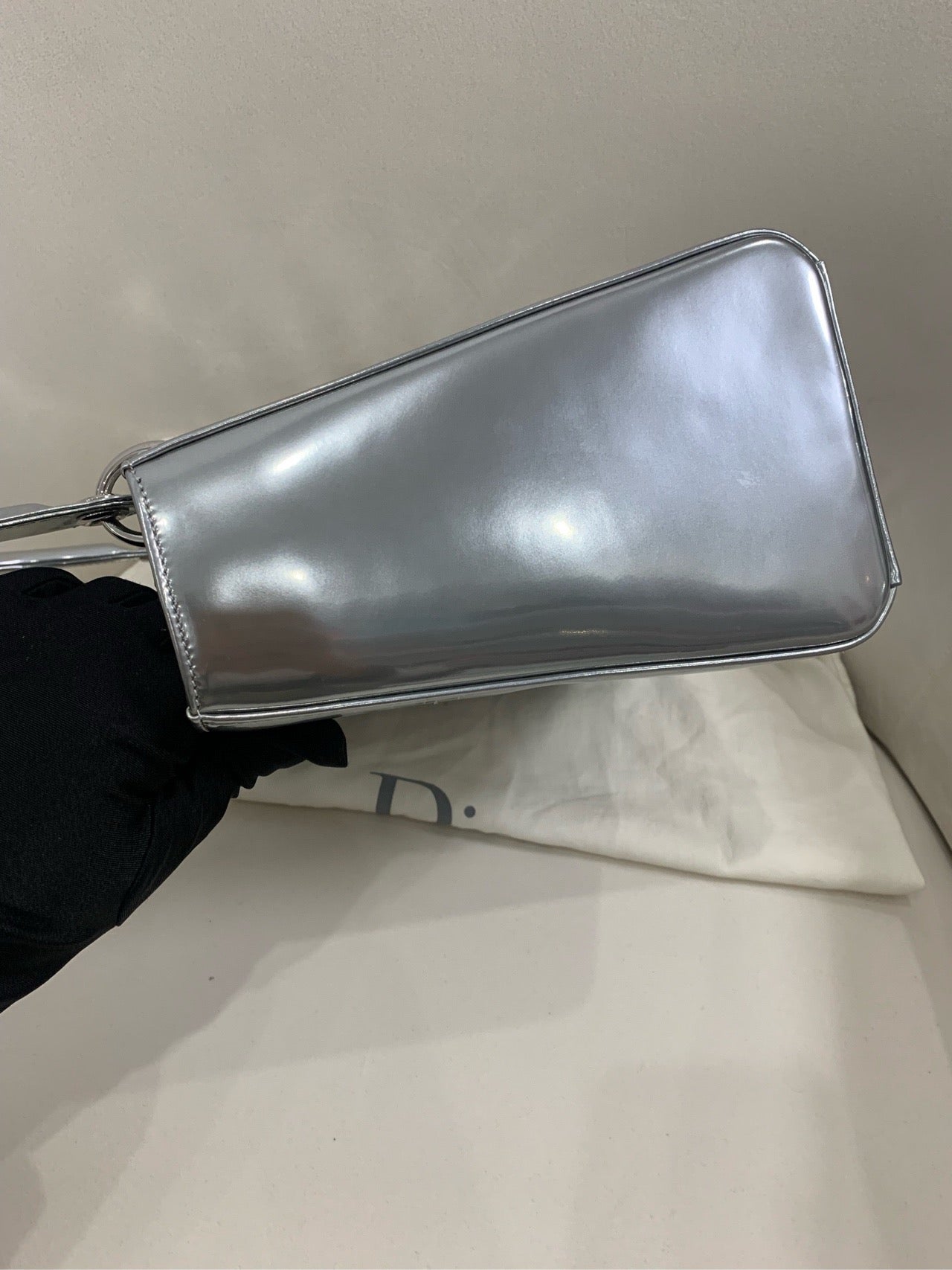 Dior - Lady Dior - Patent leather - Silver - (medium)