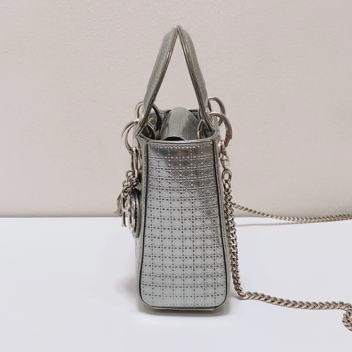 Dior - Lady Dior - Patent leather - Silver - (mini)