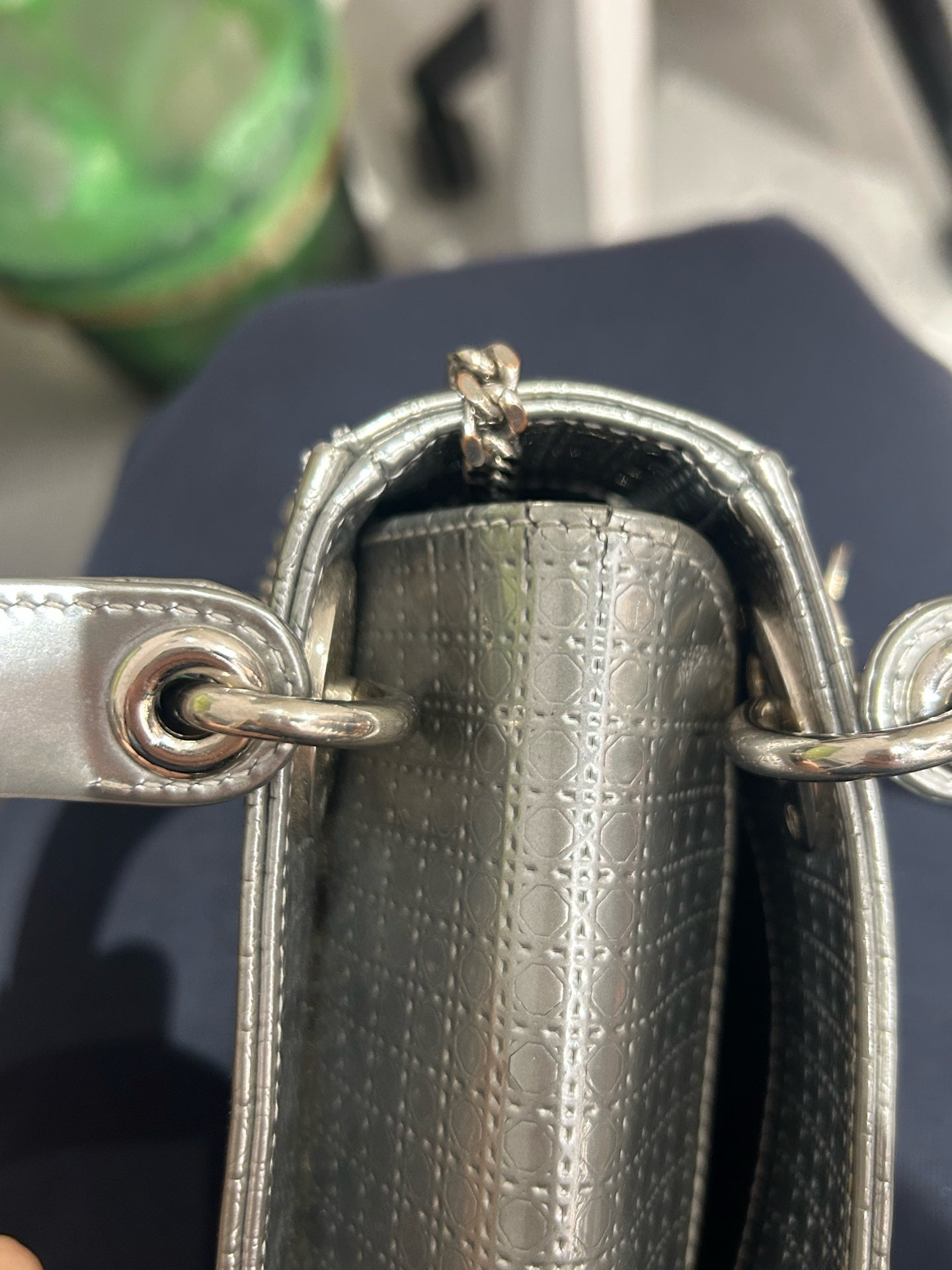 Dior - Lady Dior - Patent leather - Silver - (mini)