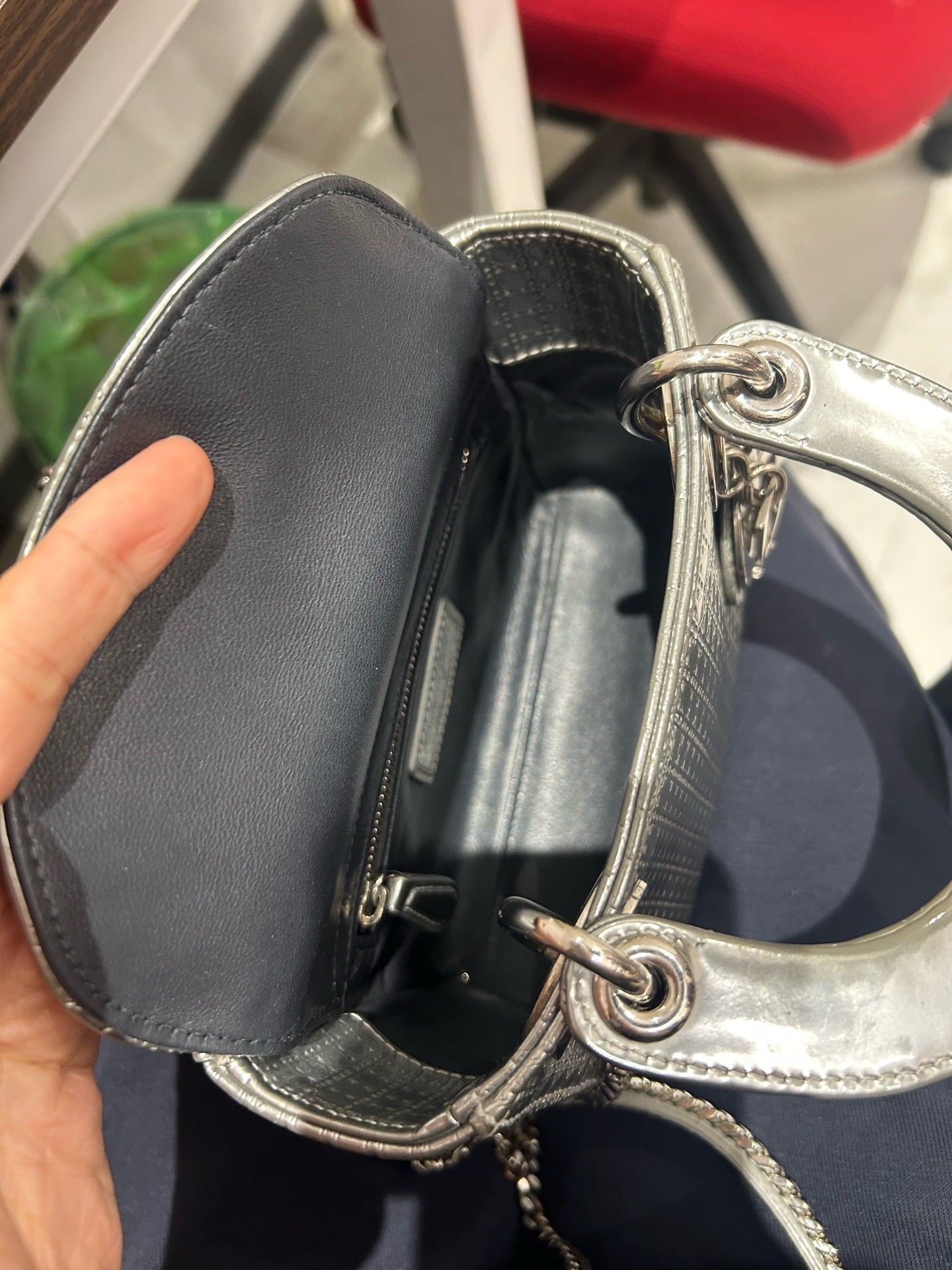 Dior - Lady Dior - Patent leather - Silver - (mini)