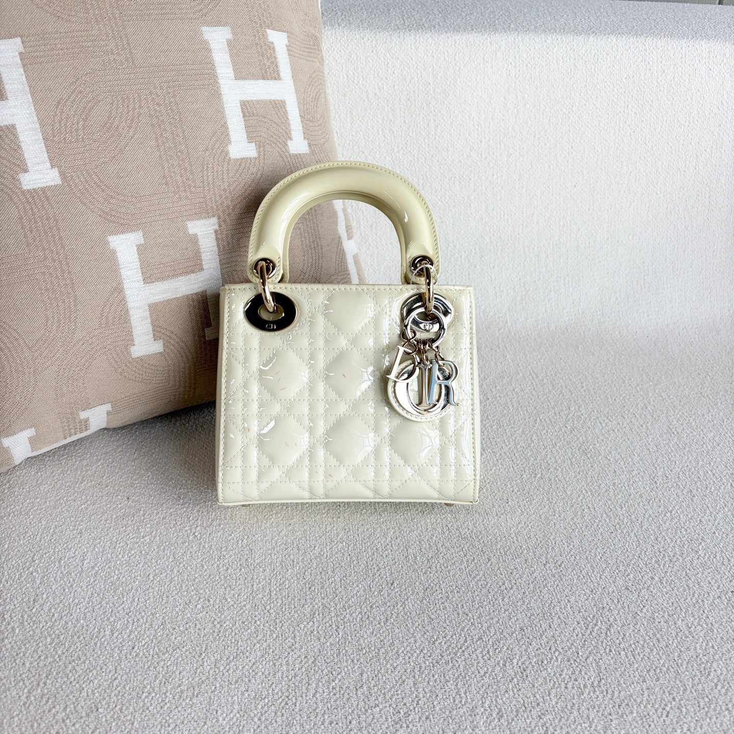 Dior - Lady Dior - Patent leather - White - (mini)