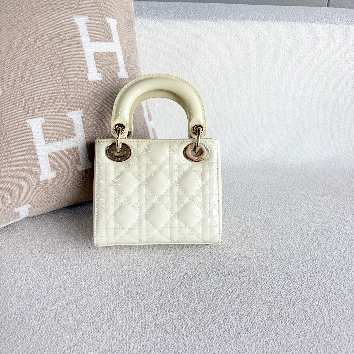 Dior - Lady Dior - Patent leather - White - (mini)
