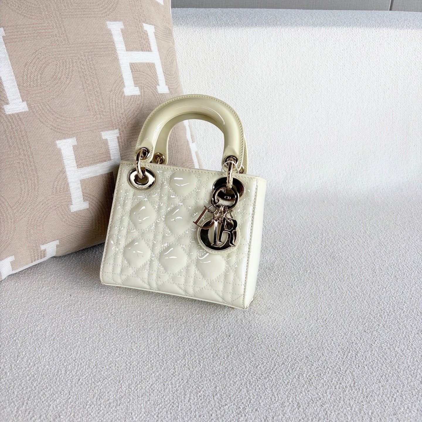 Dior - Lady Dior - Patent leather - White - (mini)