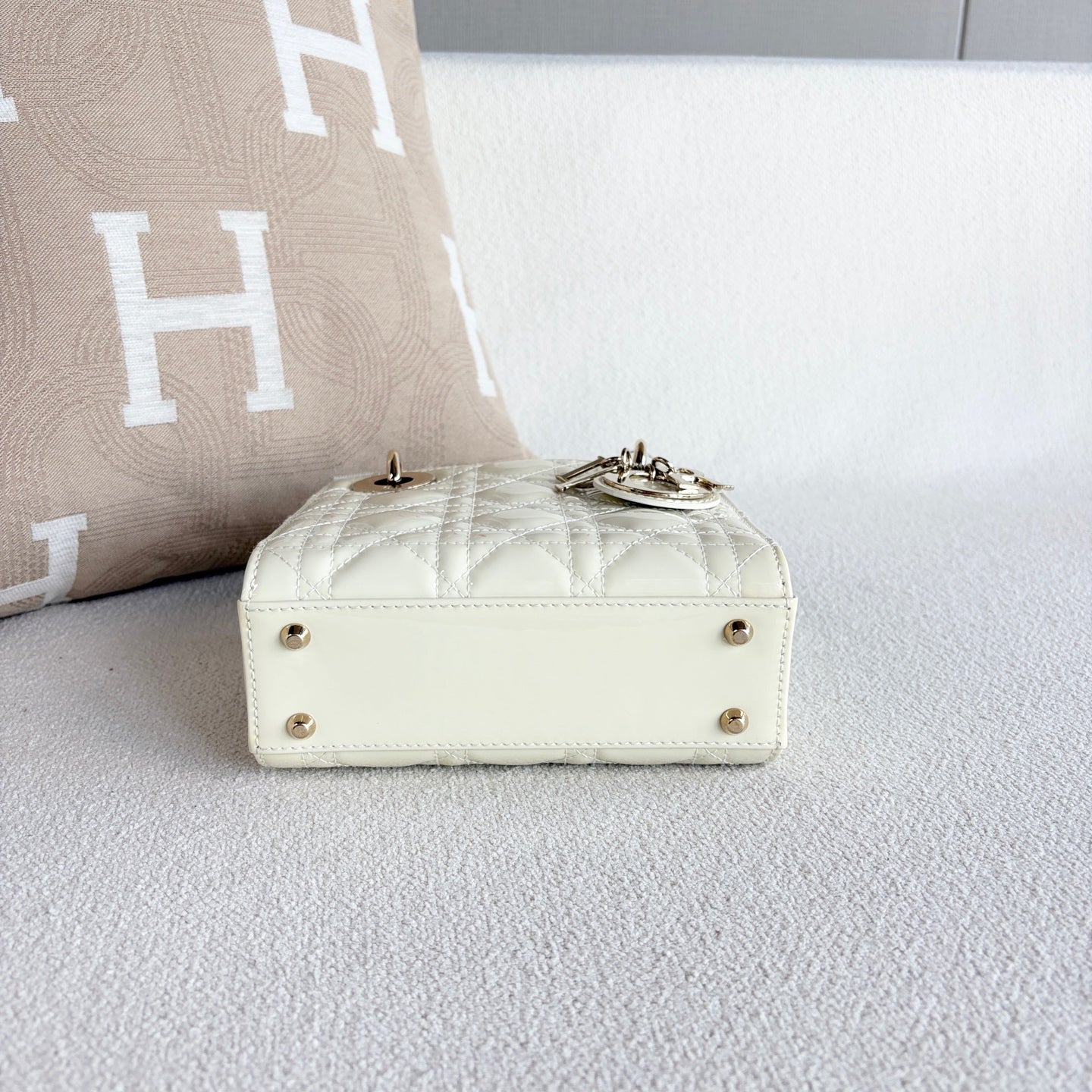 Dior - Lady Dior - Patent leather - White - (mini)