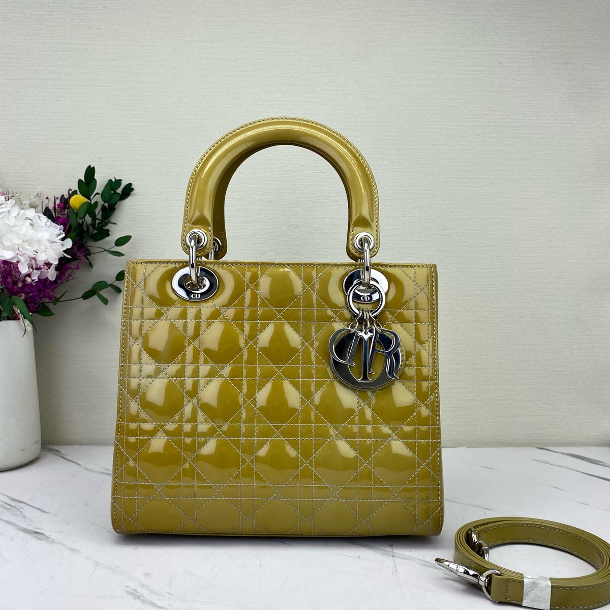 Dior - Lady Dior - Patent leather - Yellow