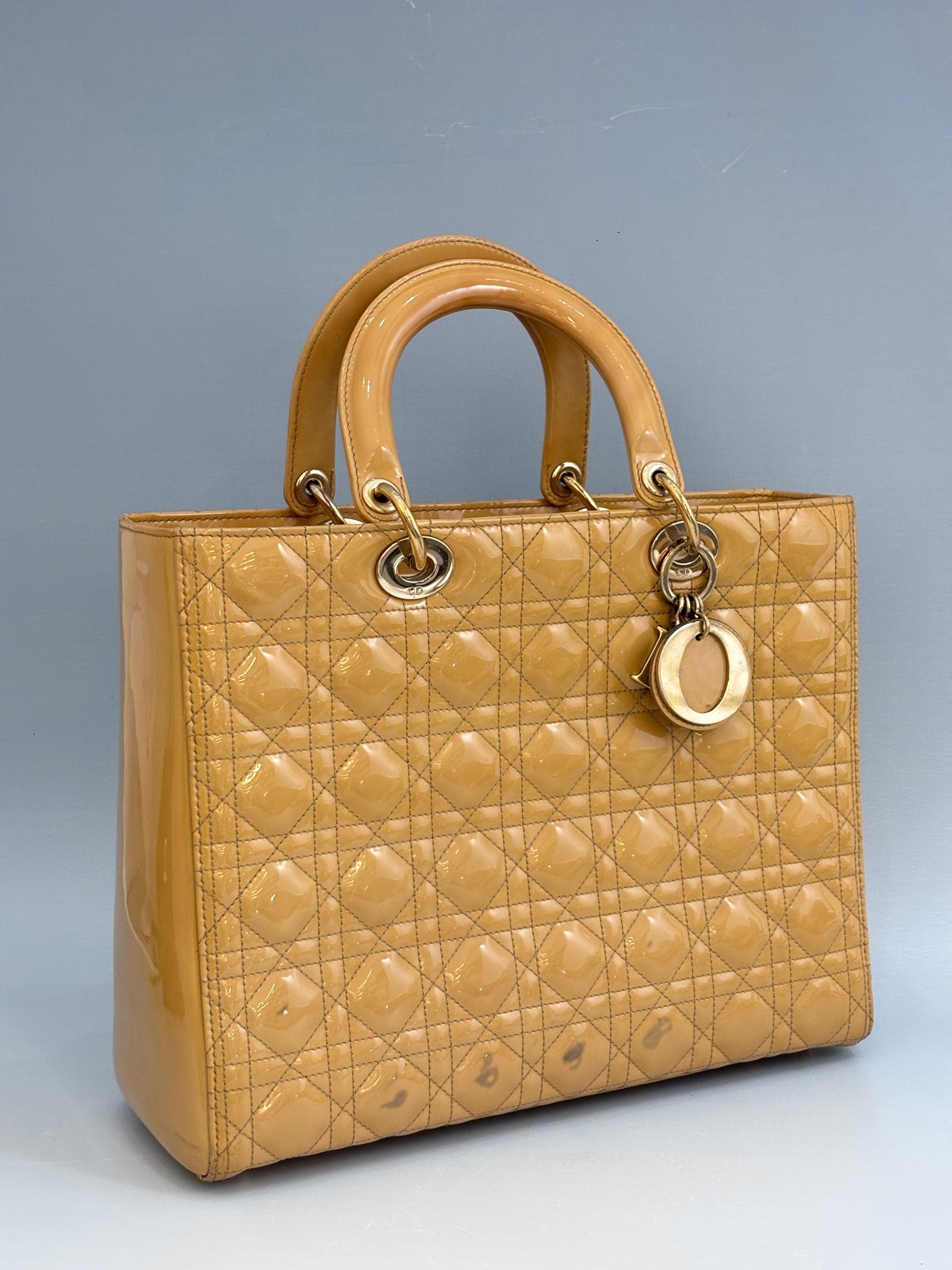 Dior - Lady Dior - Patent leather - Yellow - (large)