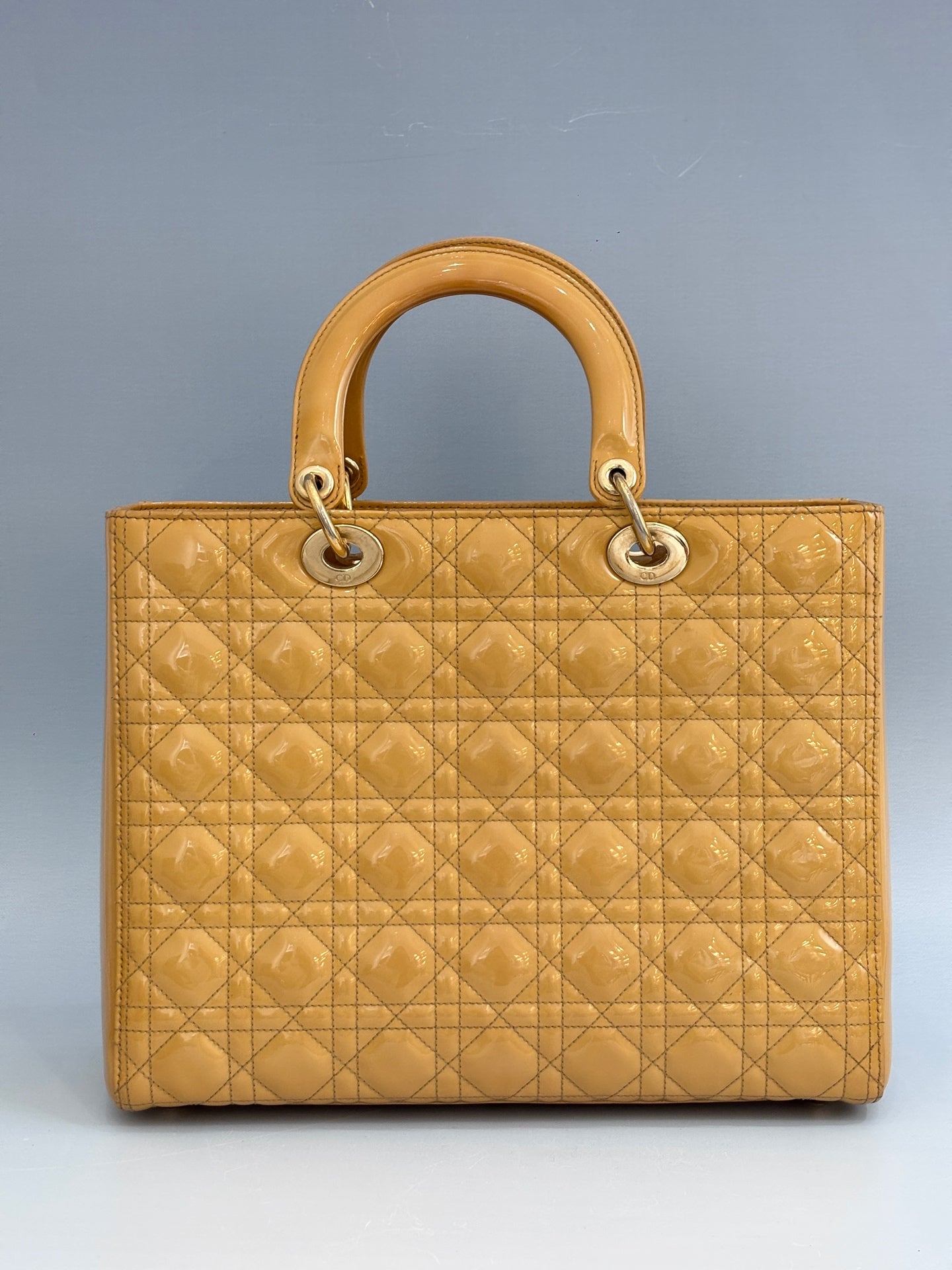 Dior - Lady Dior - Patent leather - Yellow - (large)