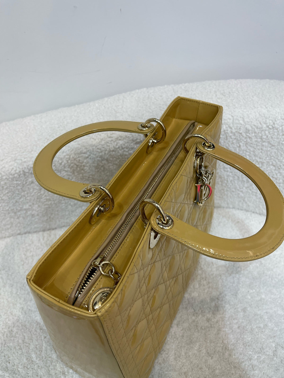 Dior - Lady Dior - Patent leather - Yellow - (large)