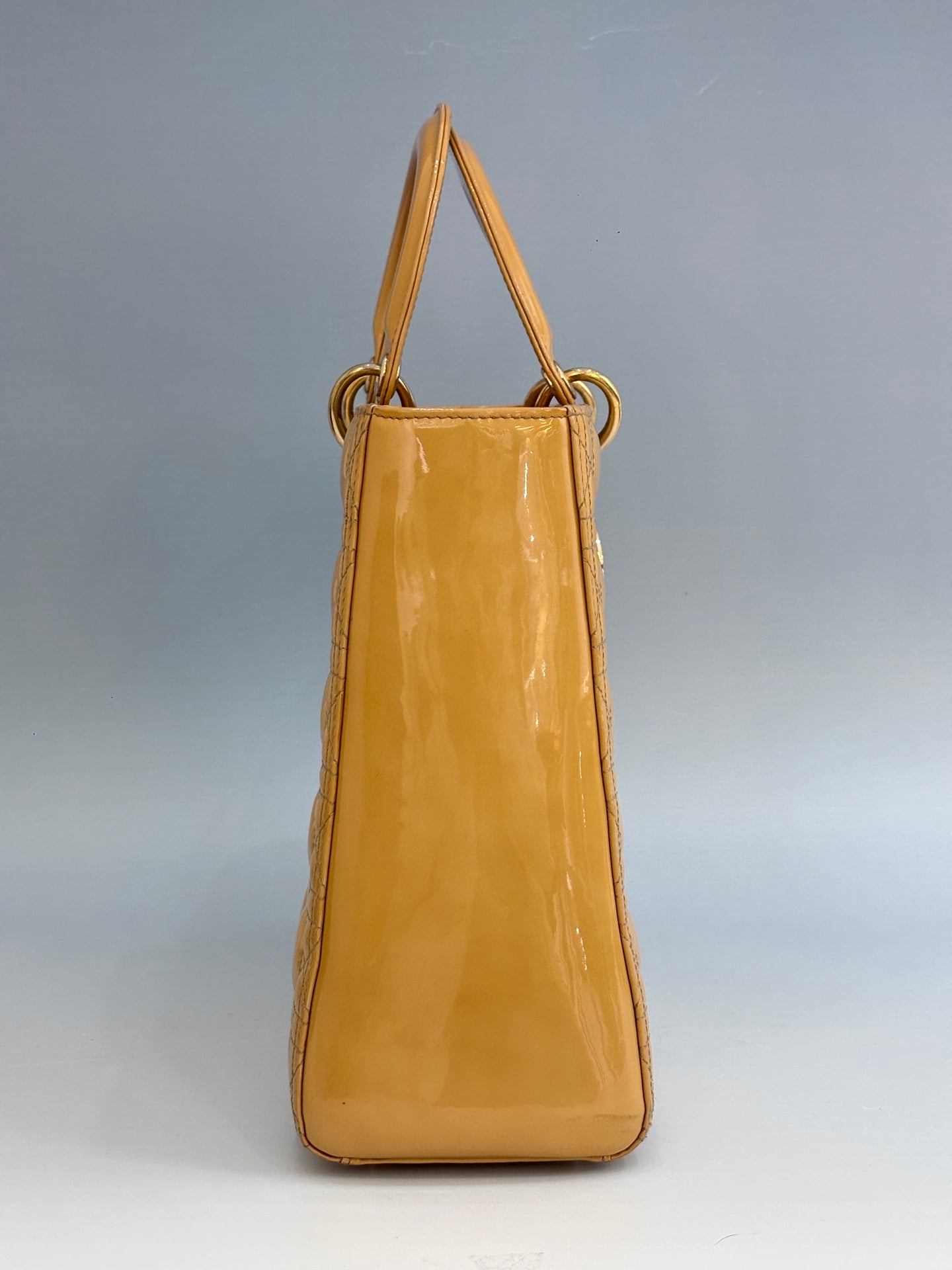 Dior - Lady Dior - Patent leather - Yellow - (large)
